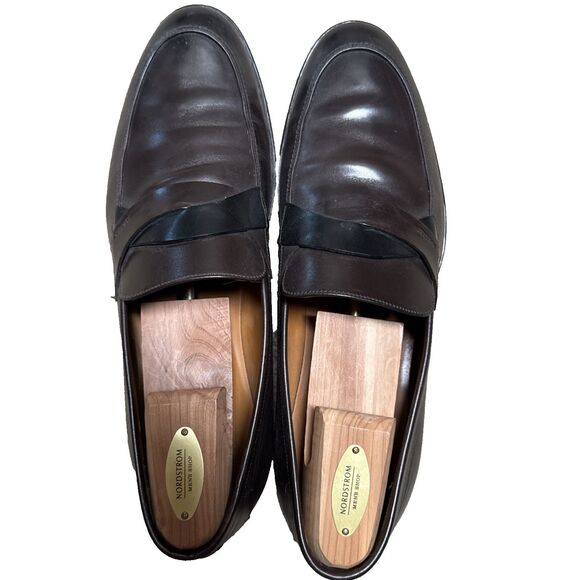 BALLY Men\'s Slip-on Brown Black Leather Loafer Sz US 10.5 main image 4